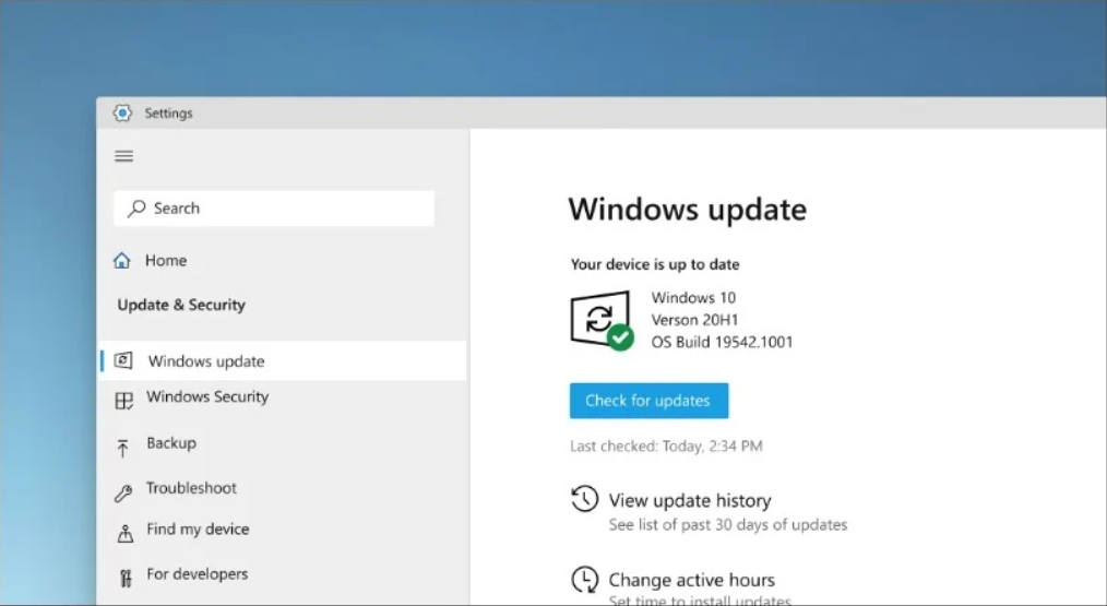 Windows 10X belgelerinden edinilen Ayarlar uygulaması. Butonlar ve uygulama penceresi yuvarlatılmış kenarlara sahip. Ayrıca uygulama simgesi renklendirilmiştir.